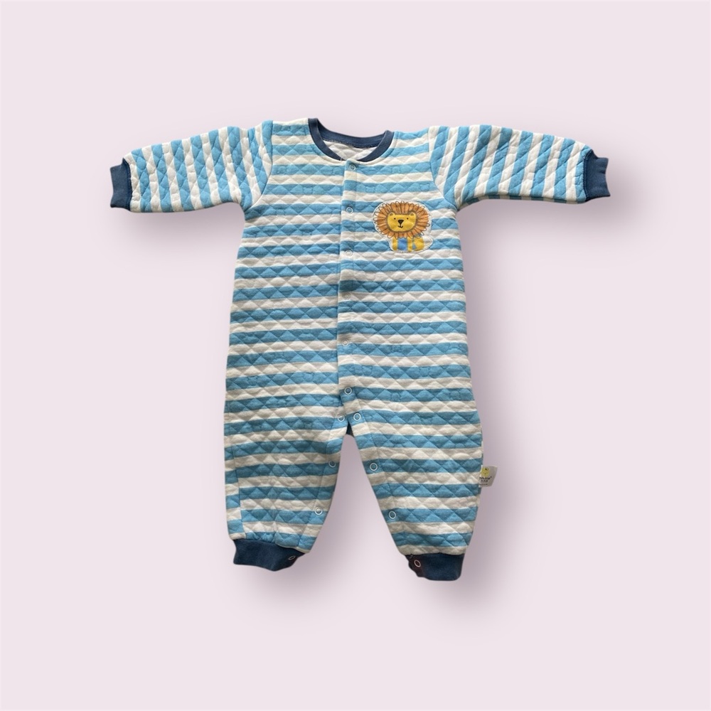 Baby Blue Stripe Lion Onesie